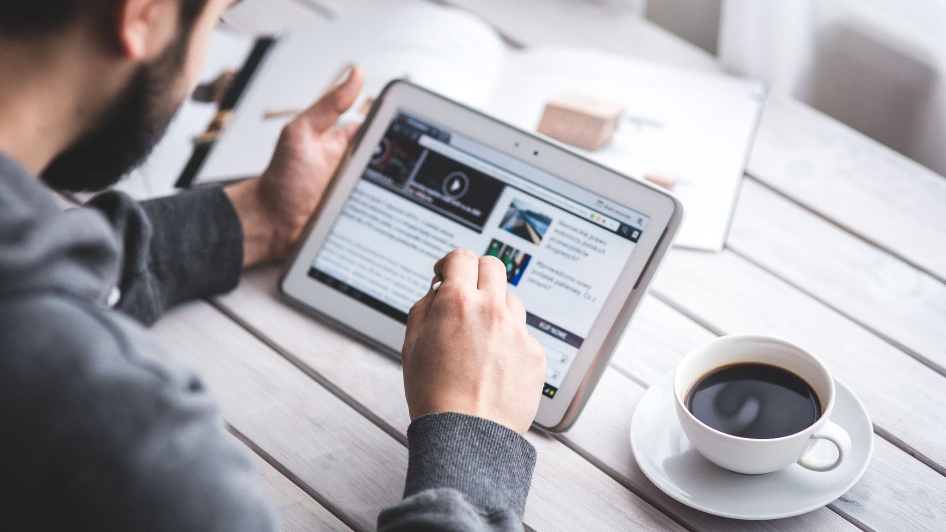 person managing social media marketing